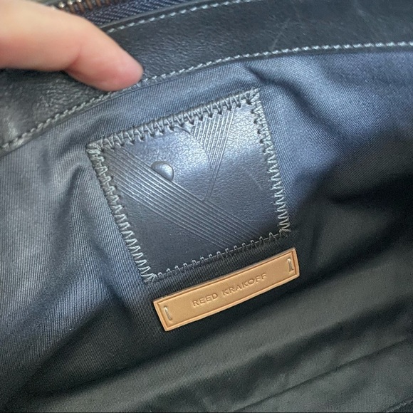 Reed Krakoff Leather and Flannel Belted Boxer Clutch - Picture 11 of 12
